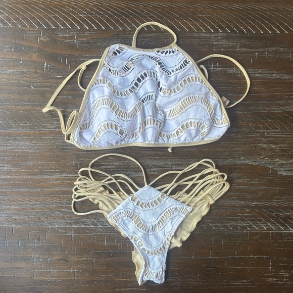 Luli Fama Other - Luli Fama‎ | Crochet Illusion Halter Top Bikini